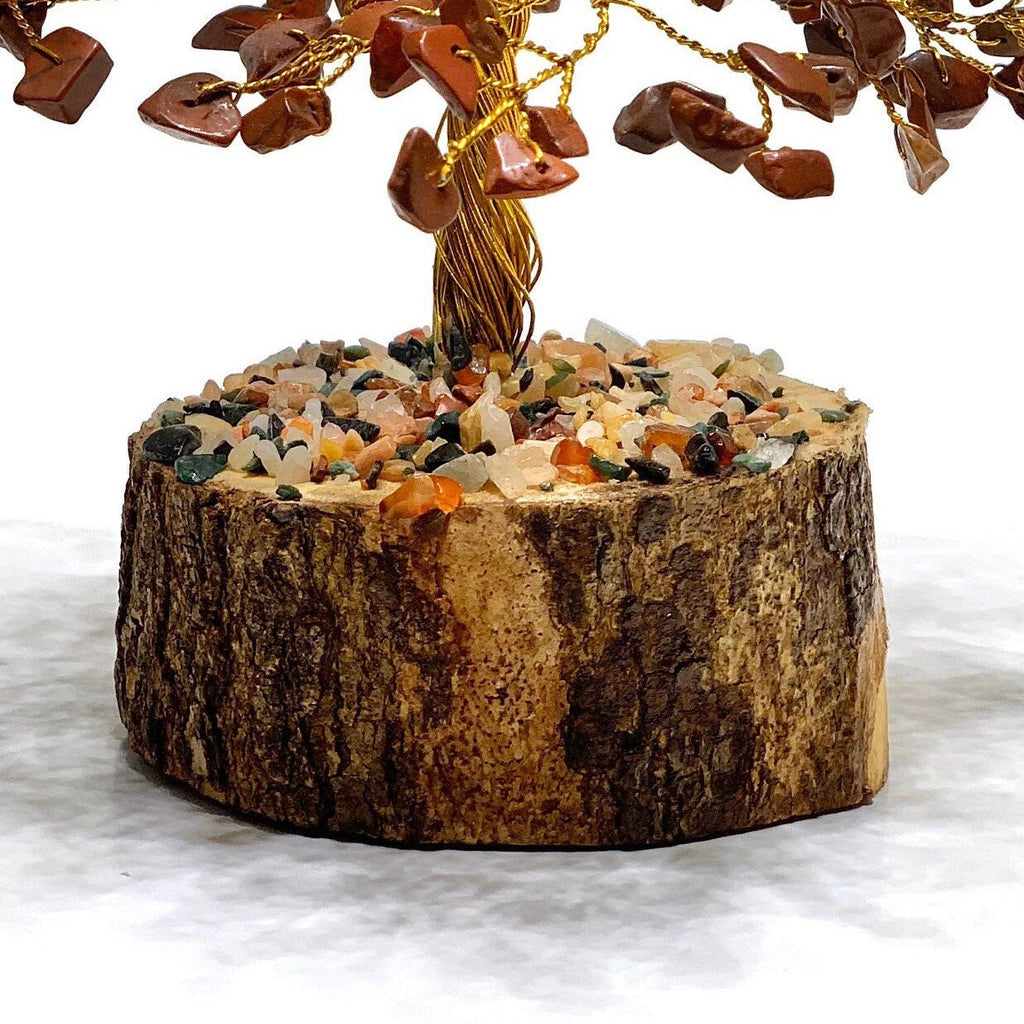 Chakra Gemstone Tree - Healing Crystal Tree with Wood Base