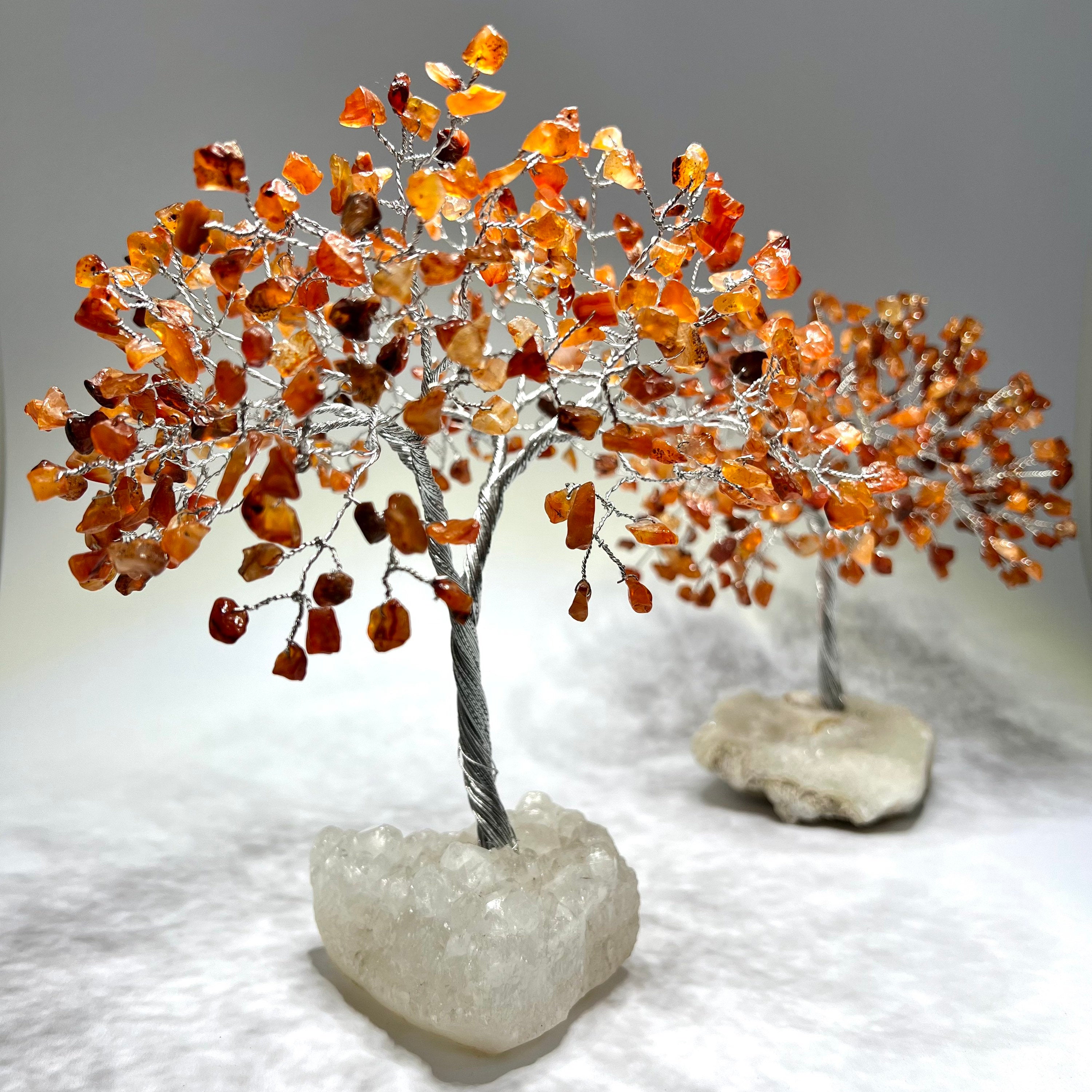 Carnelian Crystal Tree, Carnelian Gemstone Tree with Apophyllite Crystal Base