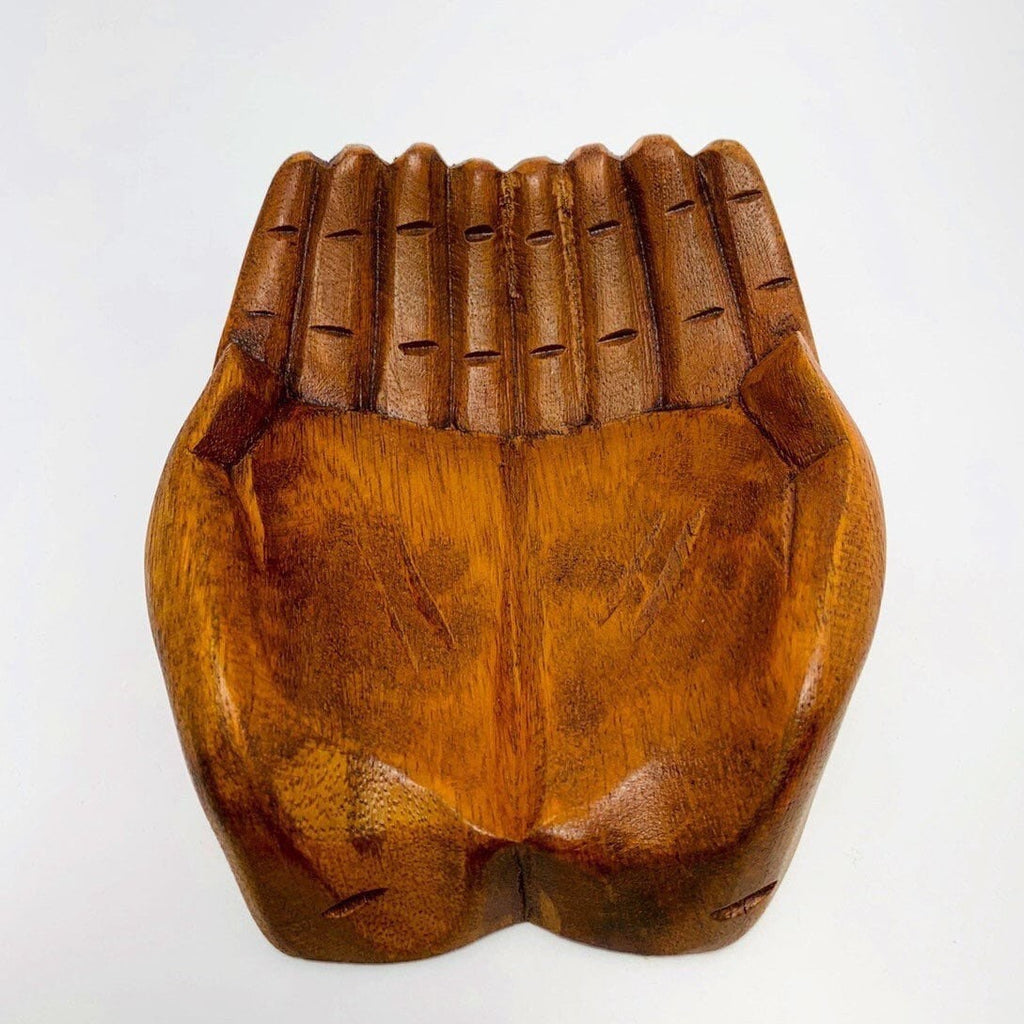 Small Wood Carved Praying Hand Shape Bowl