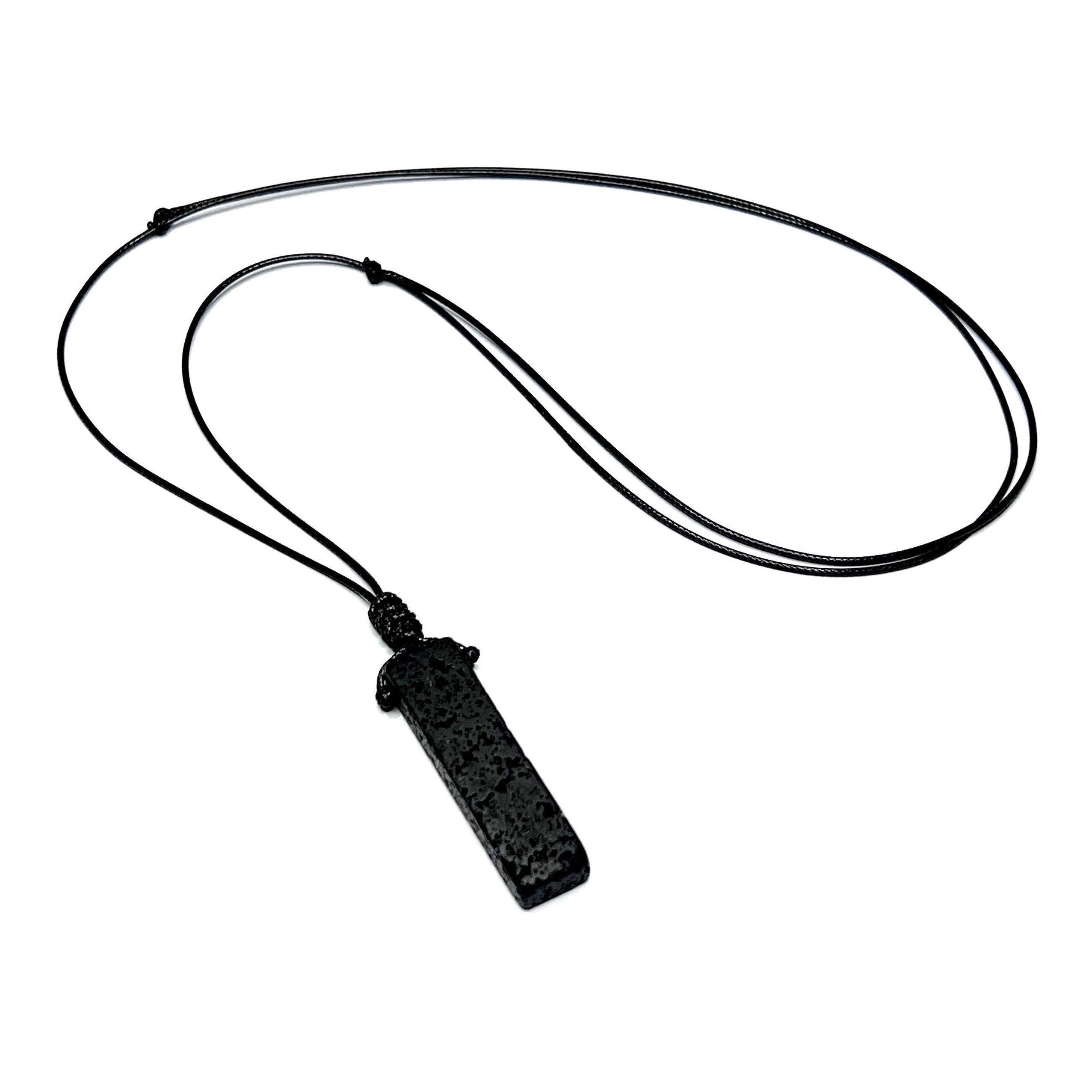 Lava Rock Stone Pendant Necklace
