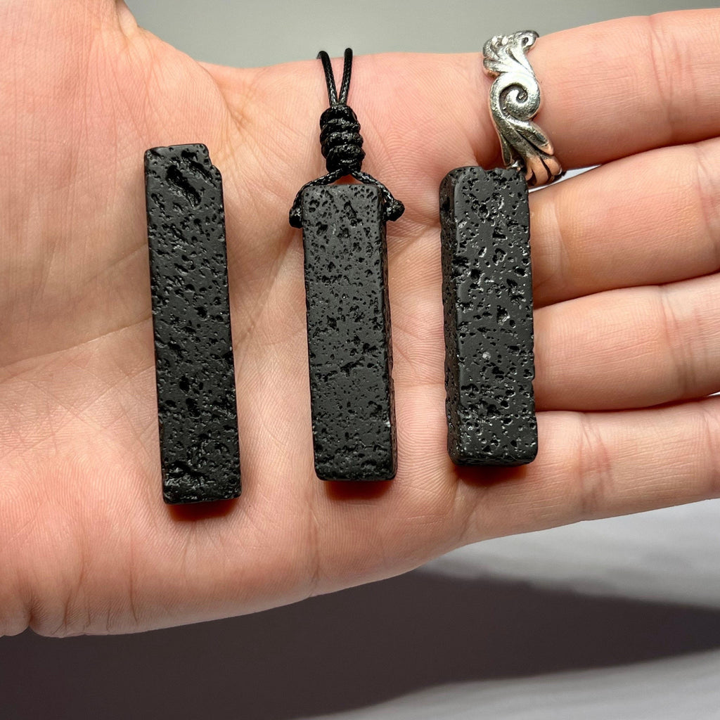 Lava Rock Stone Pendant Necklace