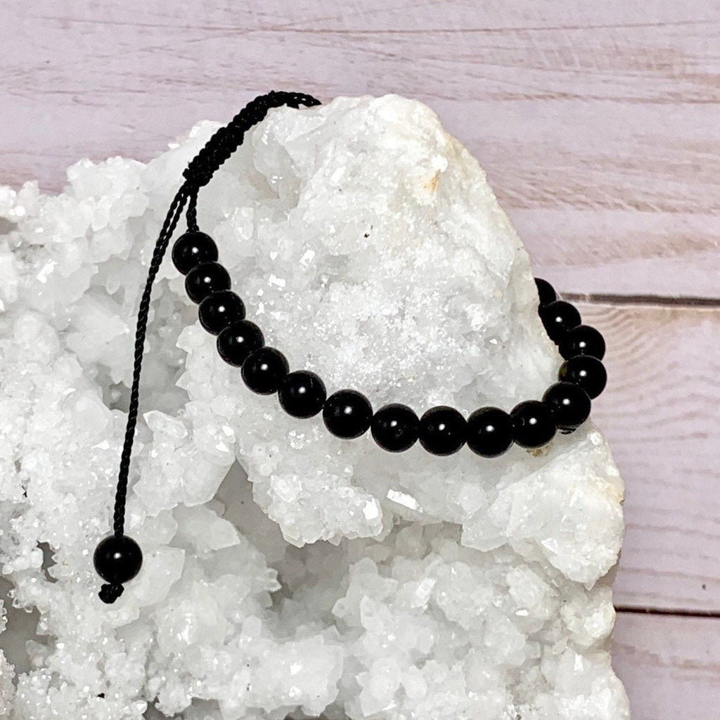 Black Tourmaline Crystal Bracelet: Personalized, 6mm, 8mm and 10mm Beads