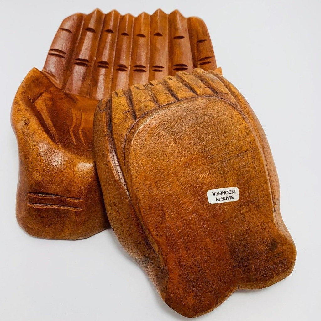 Small Wood Carved Praying Hand Shape Bowl