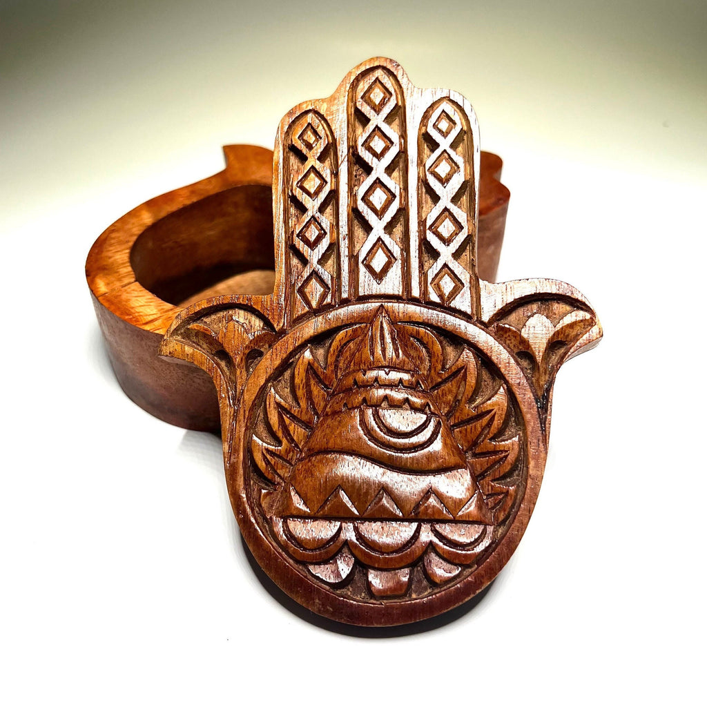 Hamsa Hand Wooden Keepsake Box