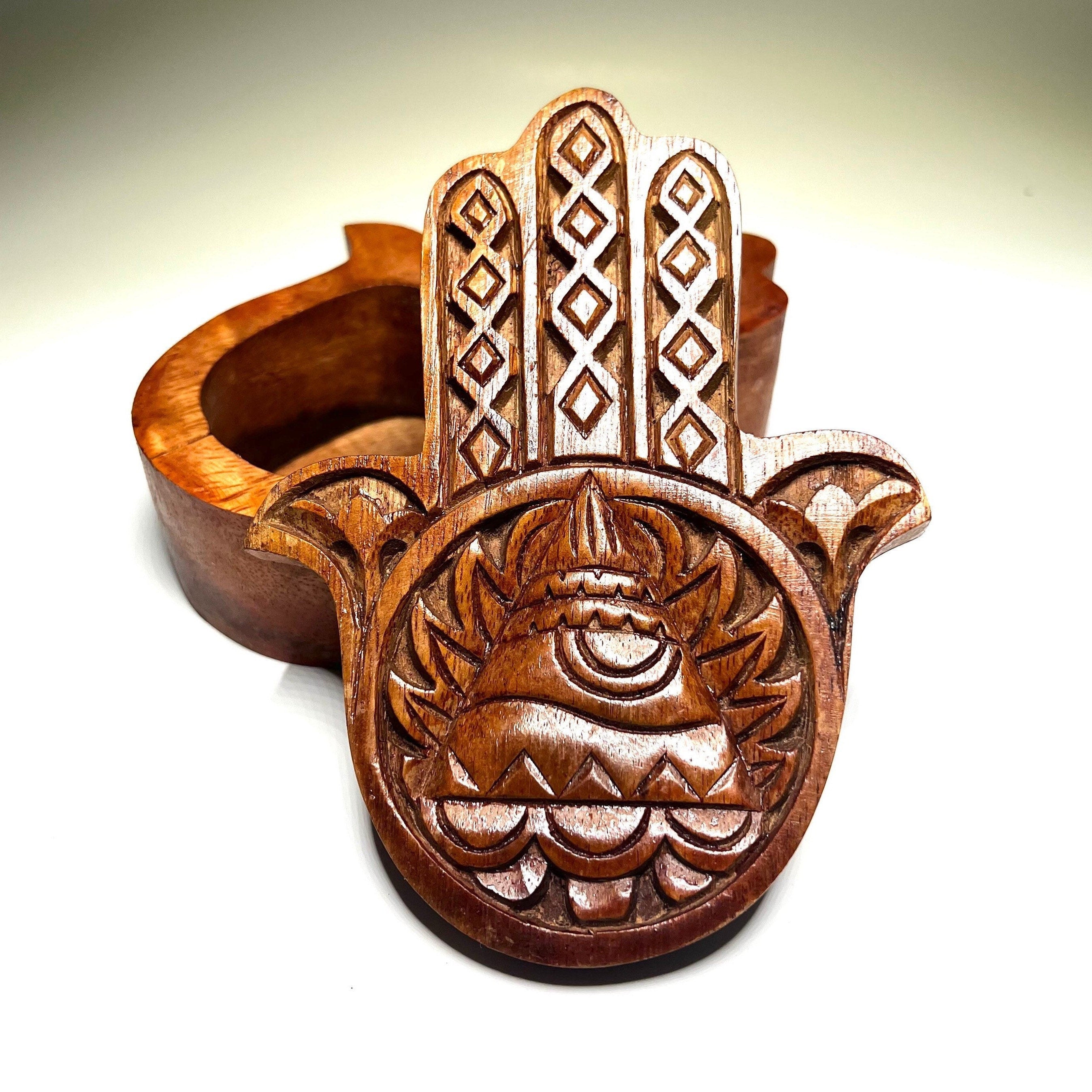 Hamsa Hand Wooden Keepsake Box