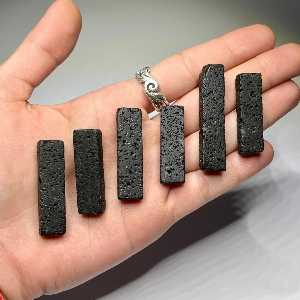 Lava Rock Stone Pendant Necklace
