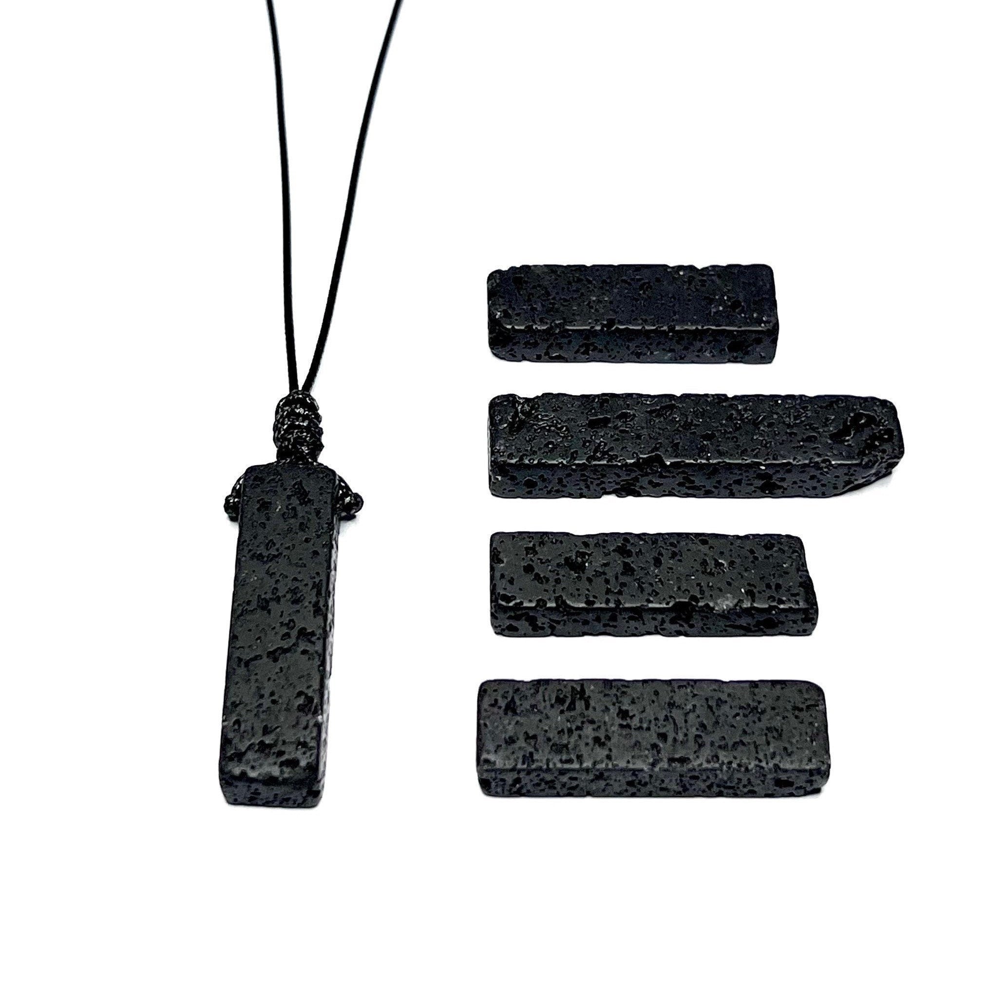 Lava Rock Stone Pendant Necklace