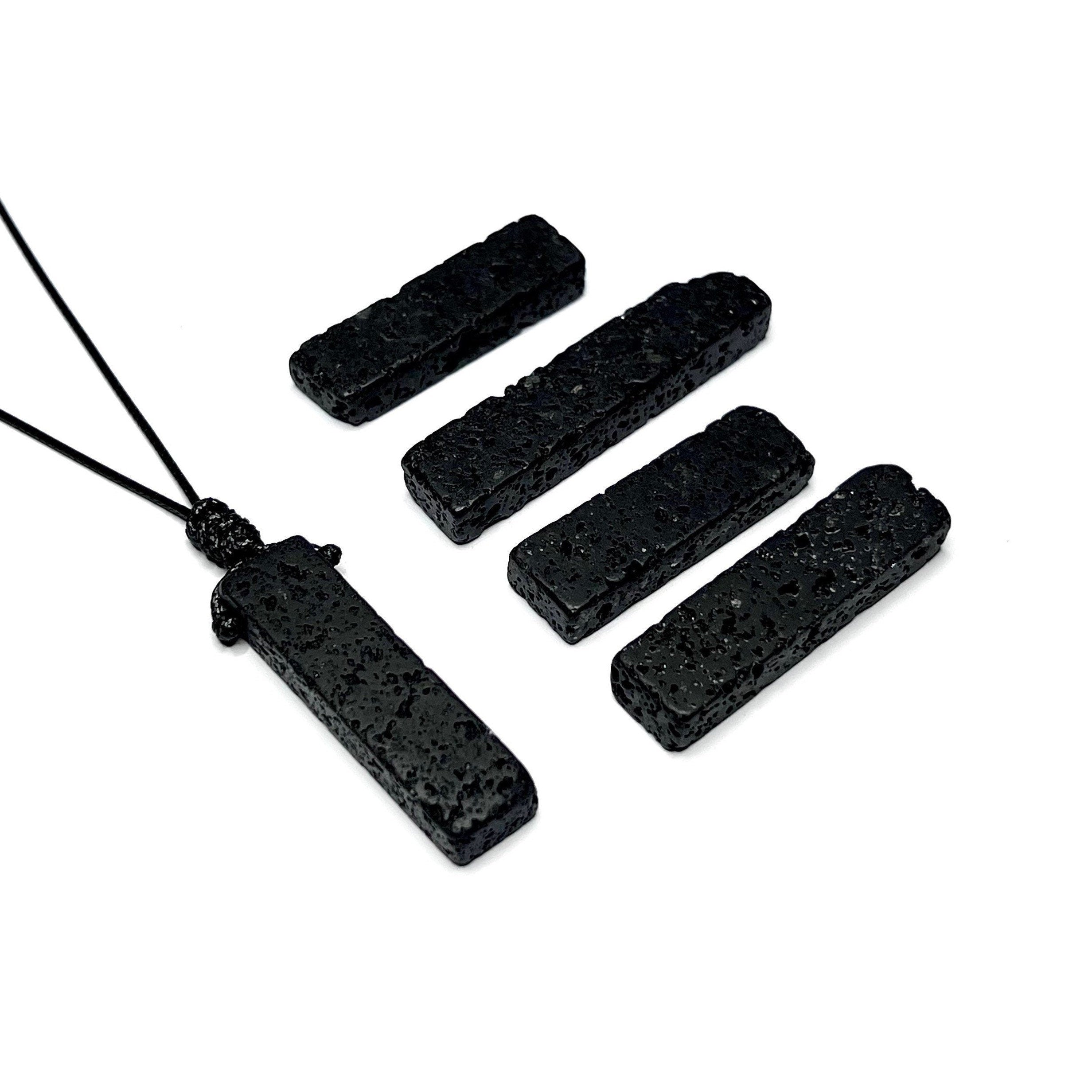 Lava Rock Stone Pendant Necklace