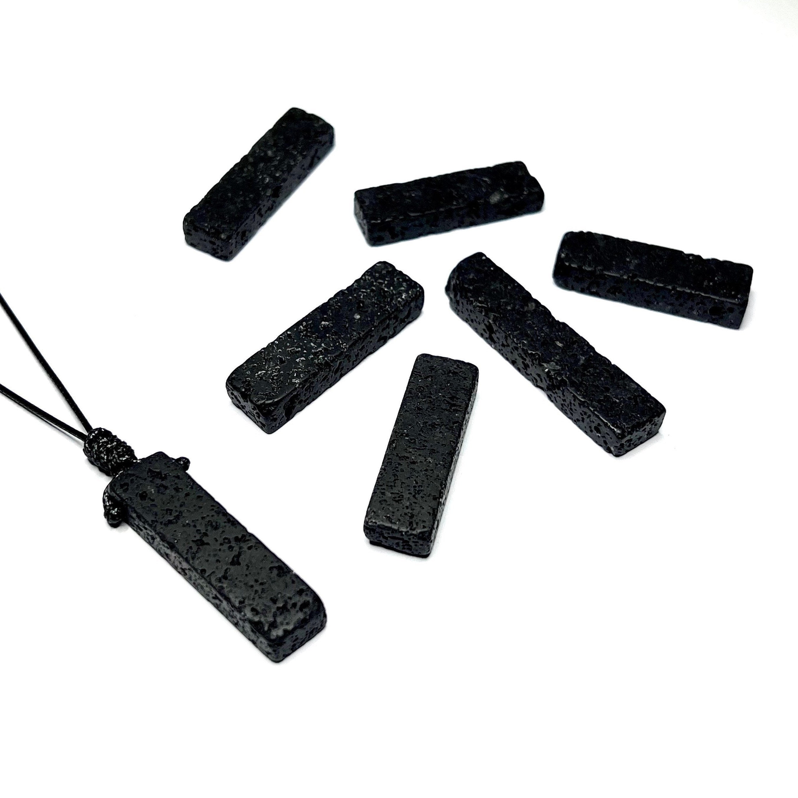 Lava Rock Stone Pendant Necklace