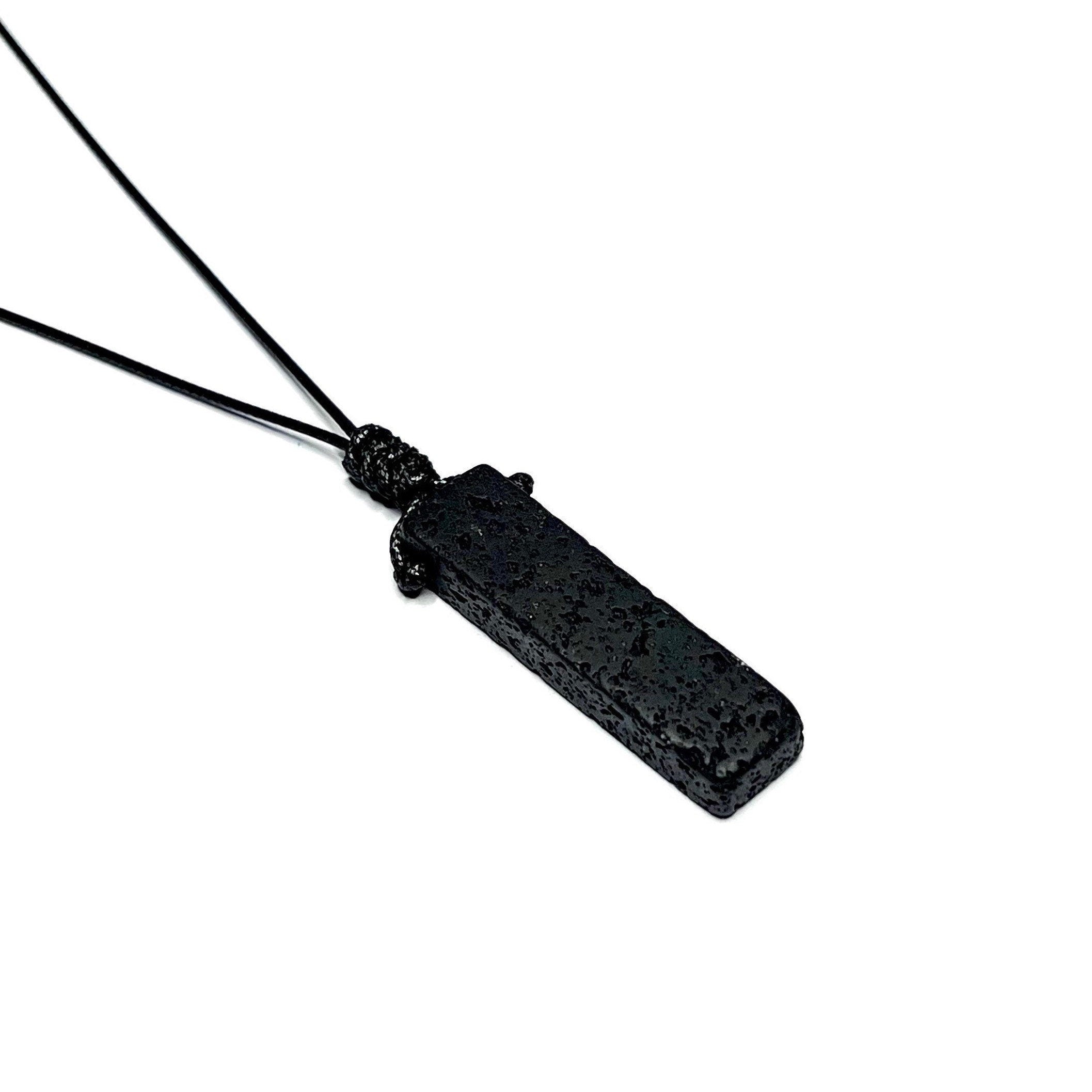 Lava Rock Stone Pendant Necklace