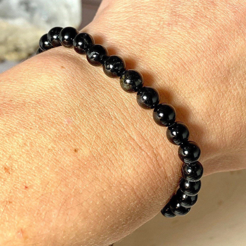 Black Tourmaline Crystal Bracelet: Personalized, 6mm, 8mm and 10mm Beads