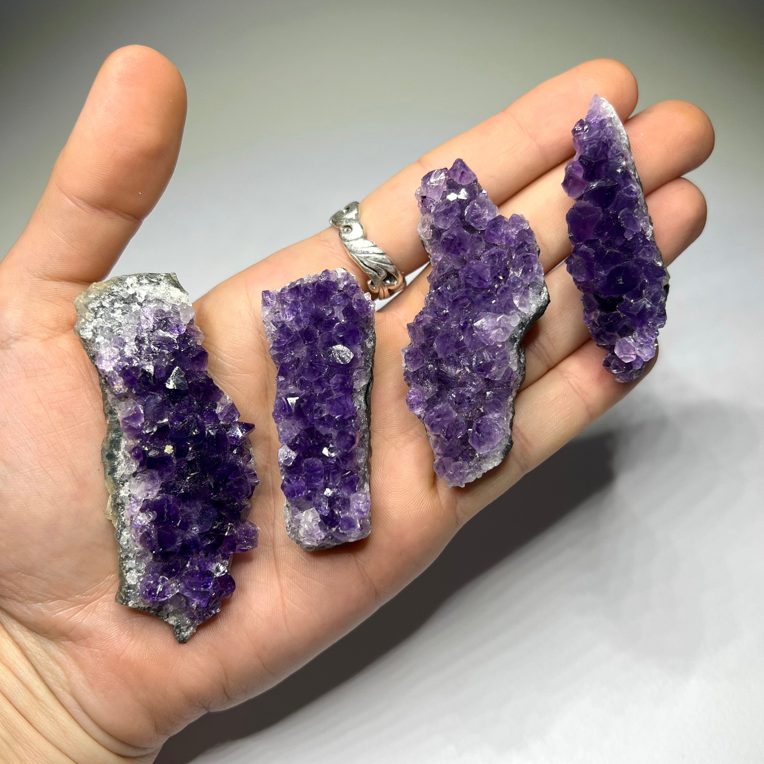 Amethyst Cluster Black Cord Necklace