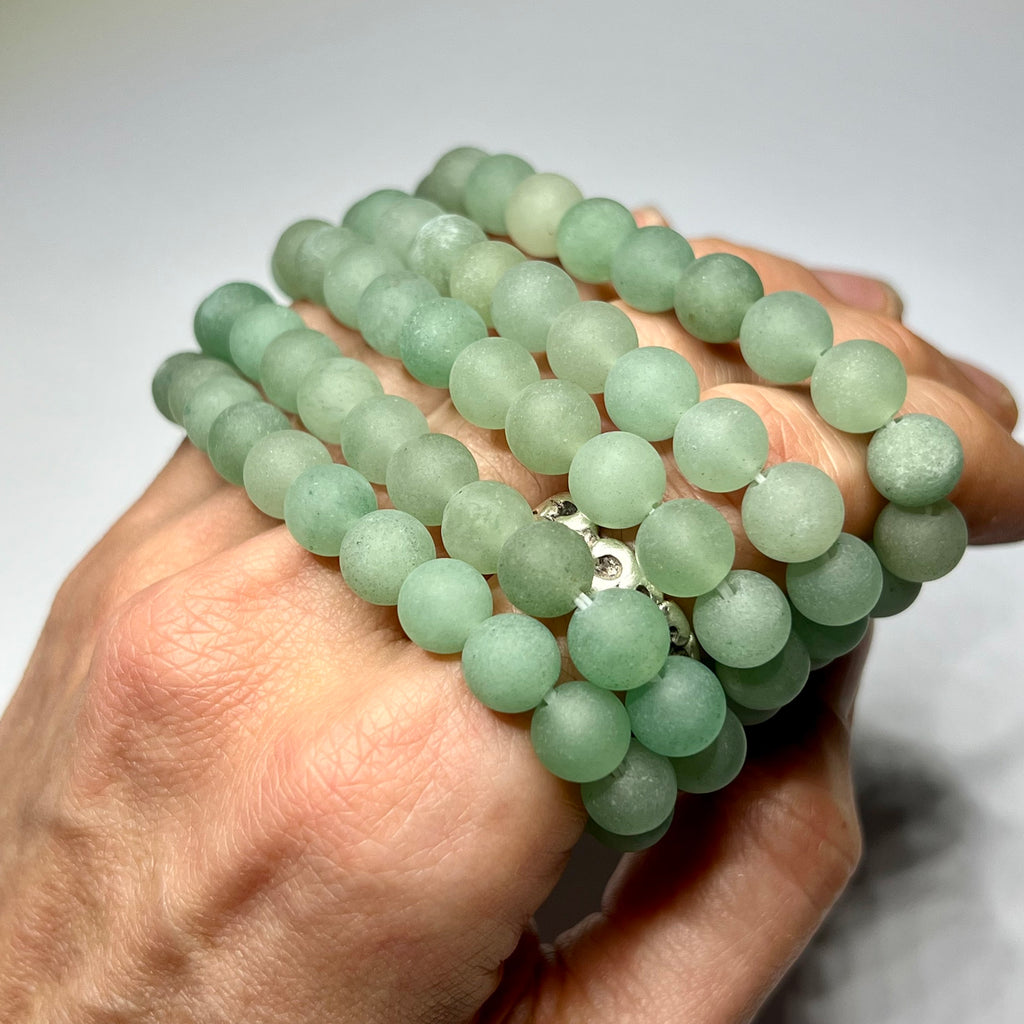Green Aventurine Crystal Bracelet, 8mm Matte Beaded Bracelet
