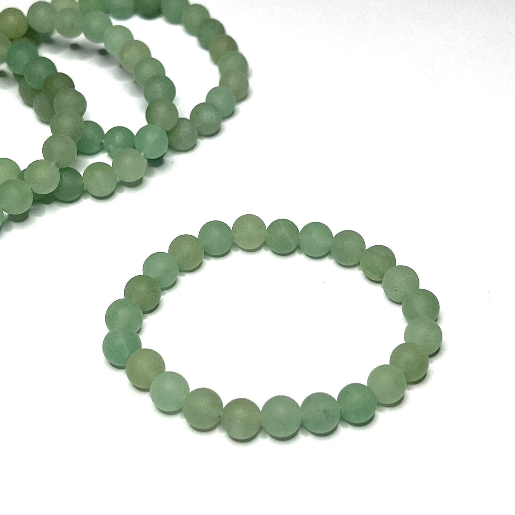 Green Aventurine Crystal Bracelet, 8mm Matte Beaded Bracelet