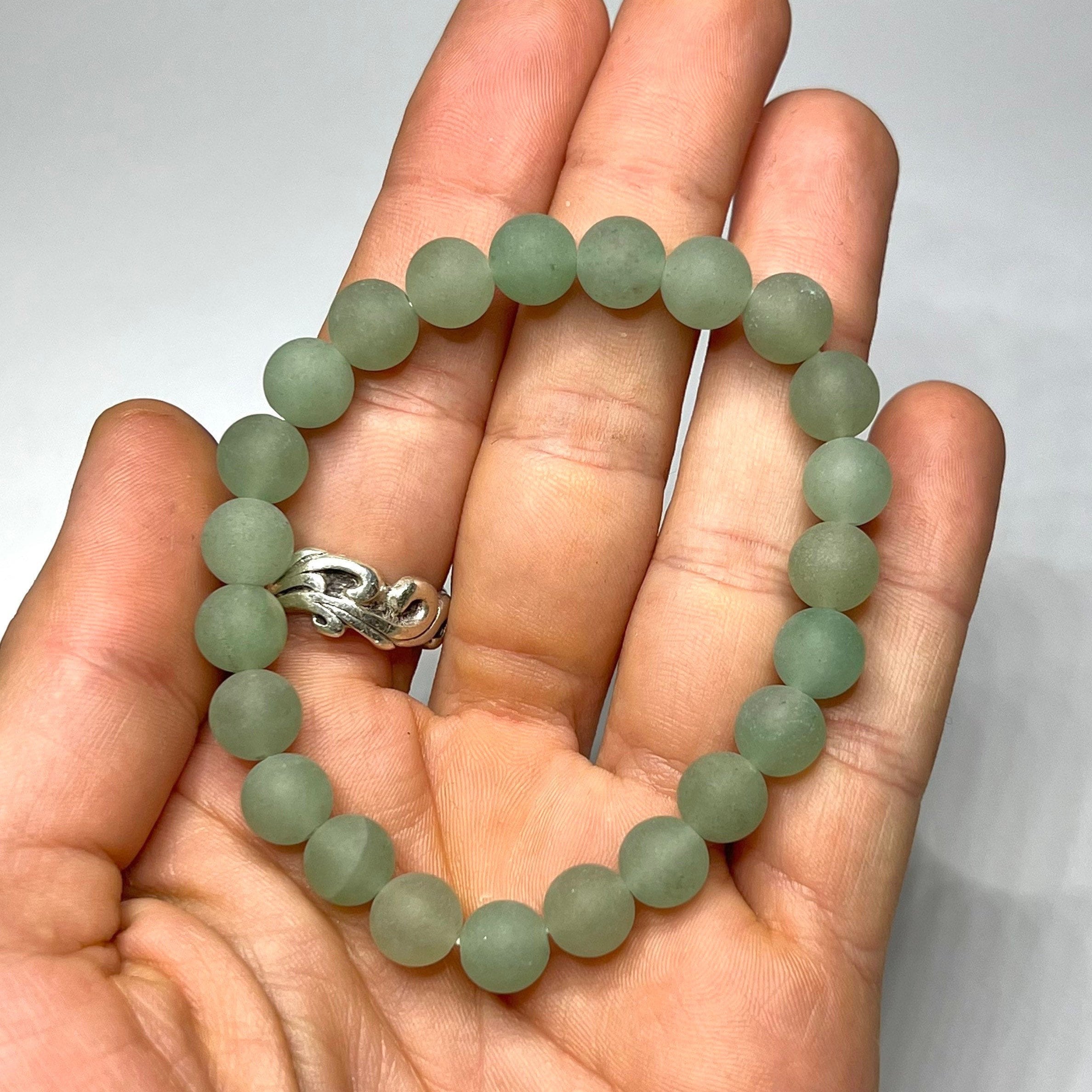 Green Aventurine Crystal Bracelet, 8mm Matte Beaded Bracelet