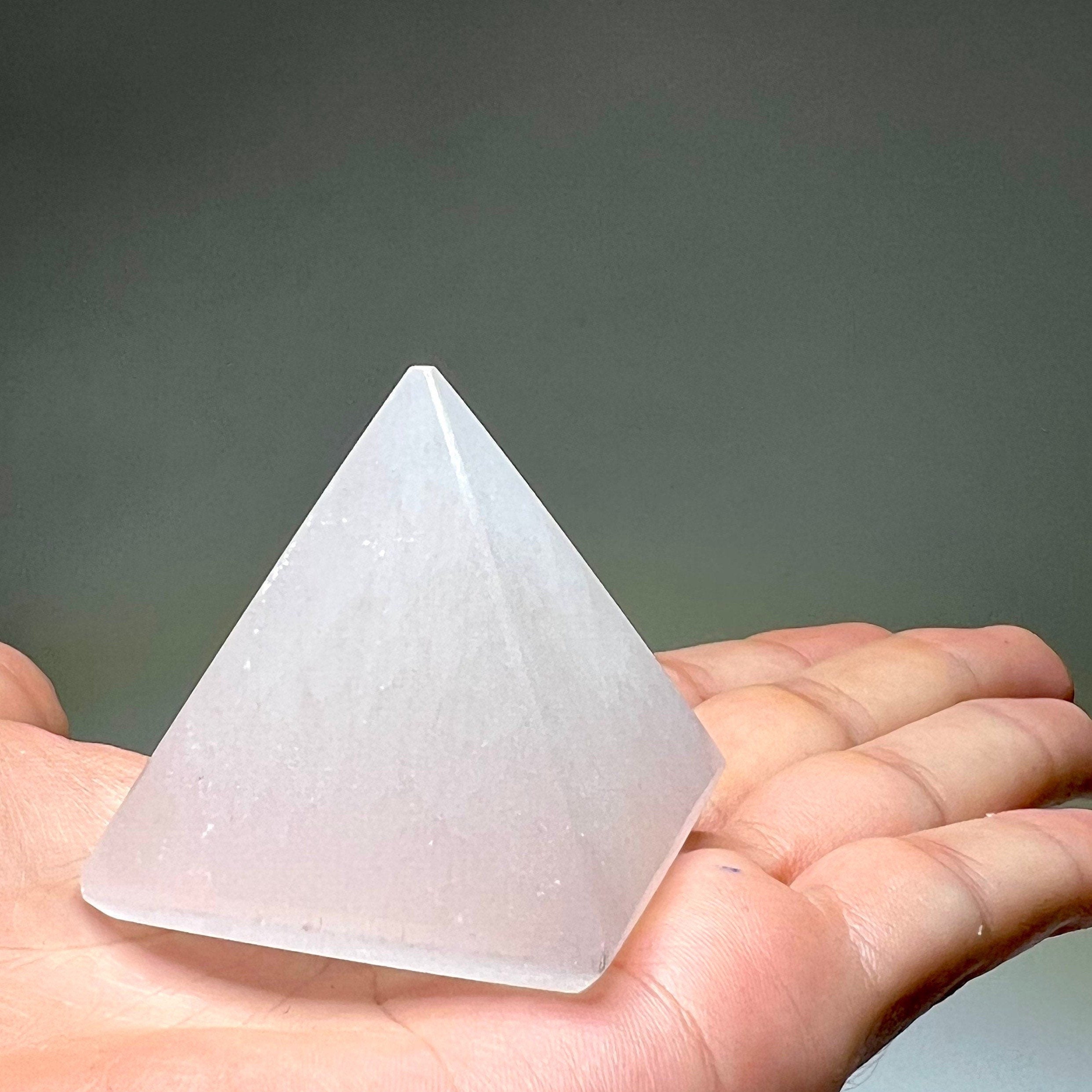 Selenite Crystal Pyramid - Energy Cleansing Charging Station