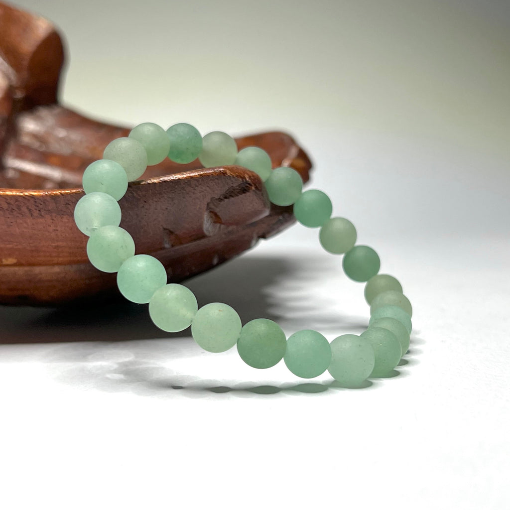 Green Aventurine Crystal Bracelet, 8mm Matte Beaded Bracelet
