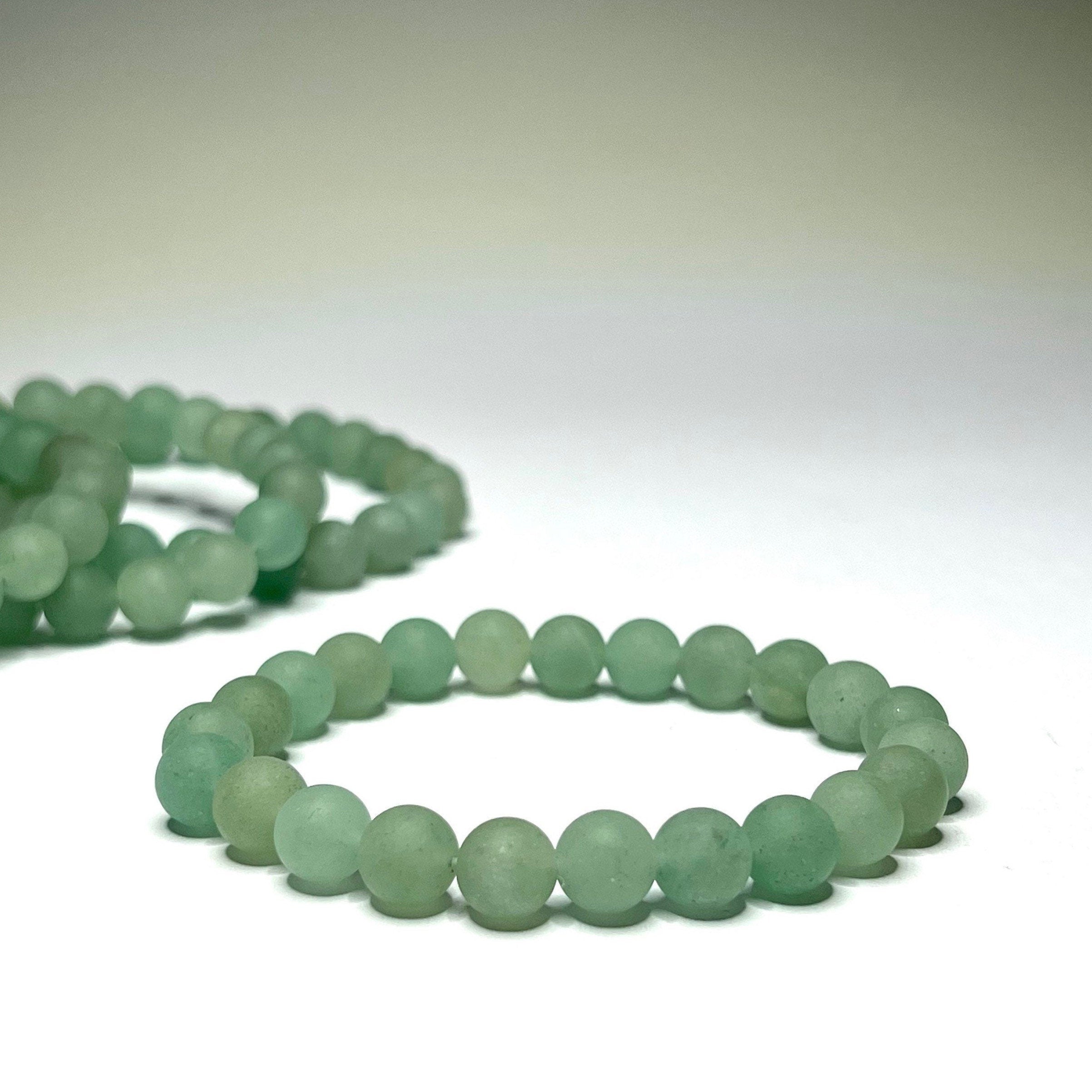 Green Aventurine Crystal Bracelet, 8mm Matte Beaded Bracelet
