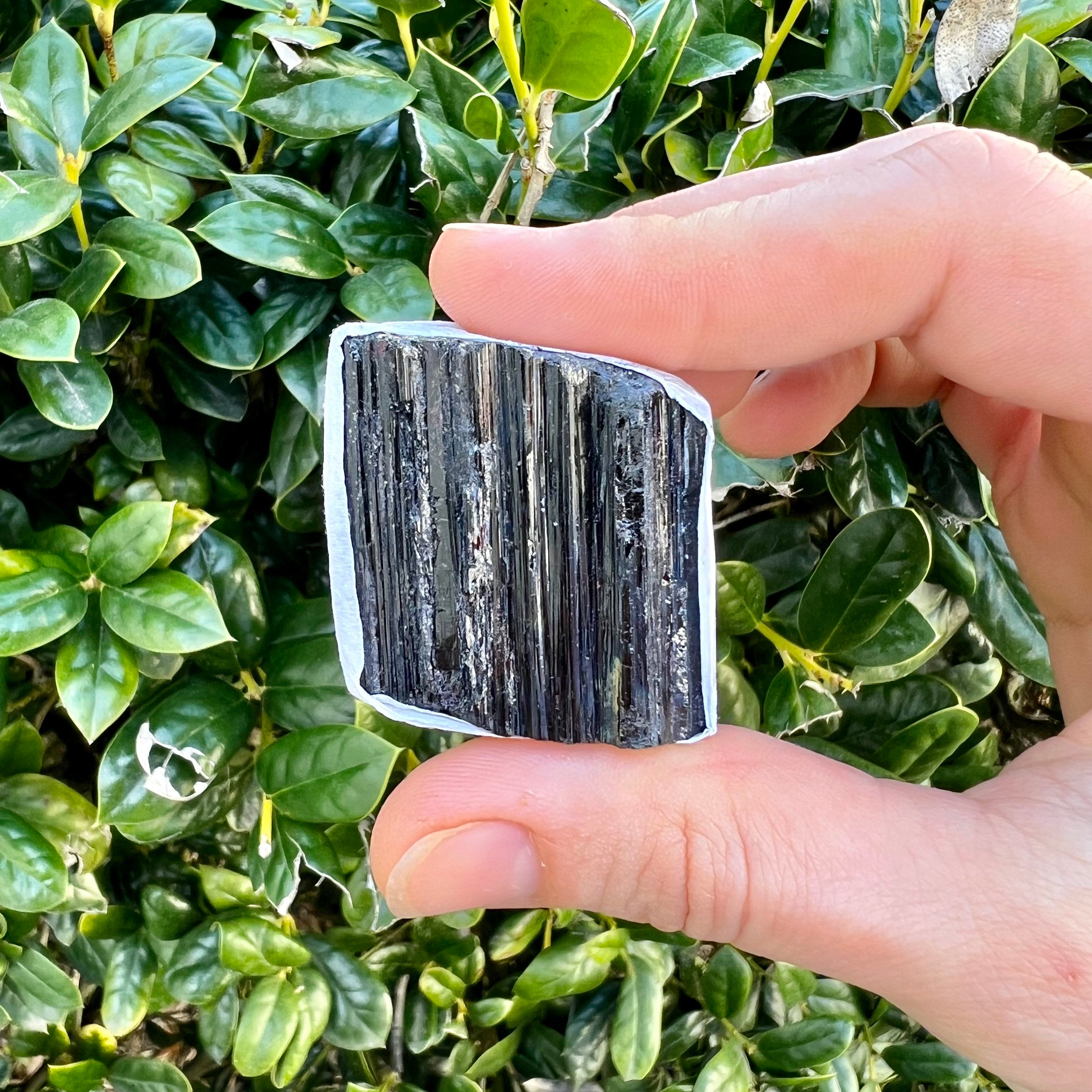 Black Tourmaline Crystal Flat, Grade AA Tourmaline Stone