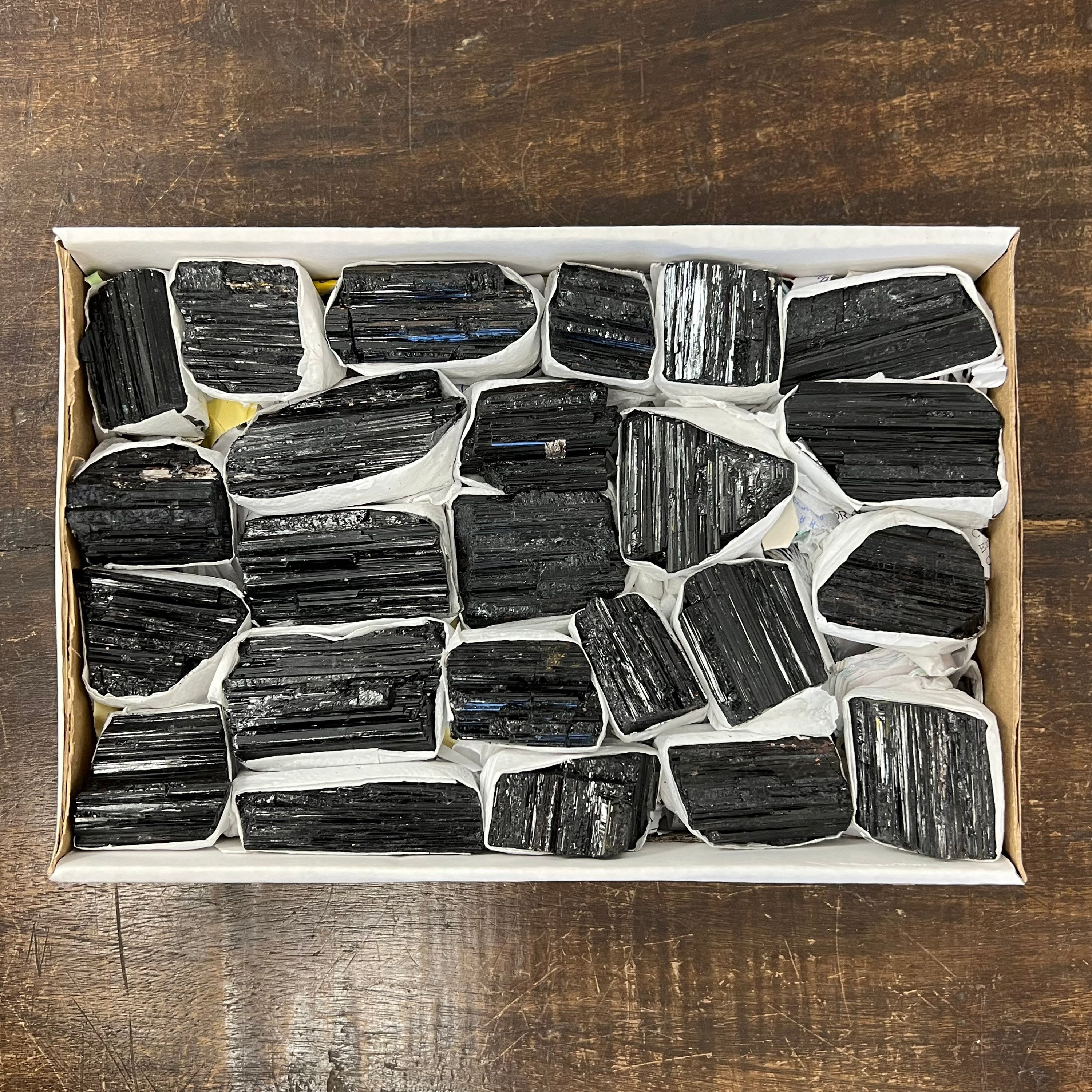 Black Tourmaline Crystal Flat, Grade AA Tourmaline Stone