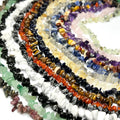 Handmade Gemstone Chips Necklace: 30 Inch Crystal Beaded Necklace
