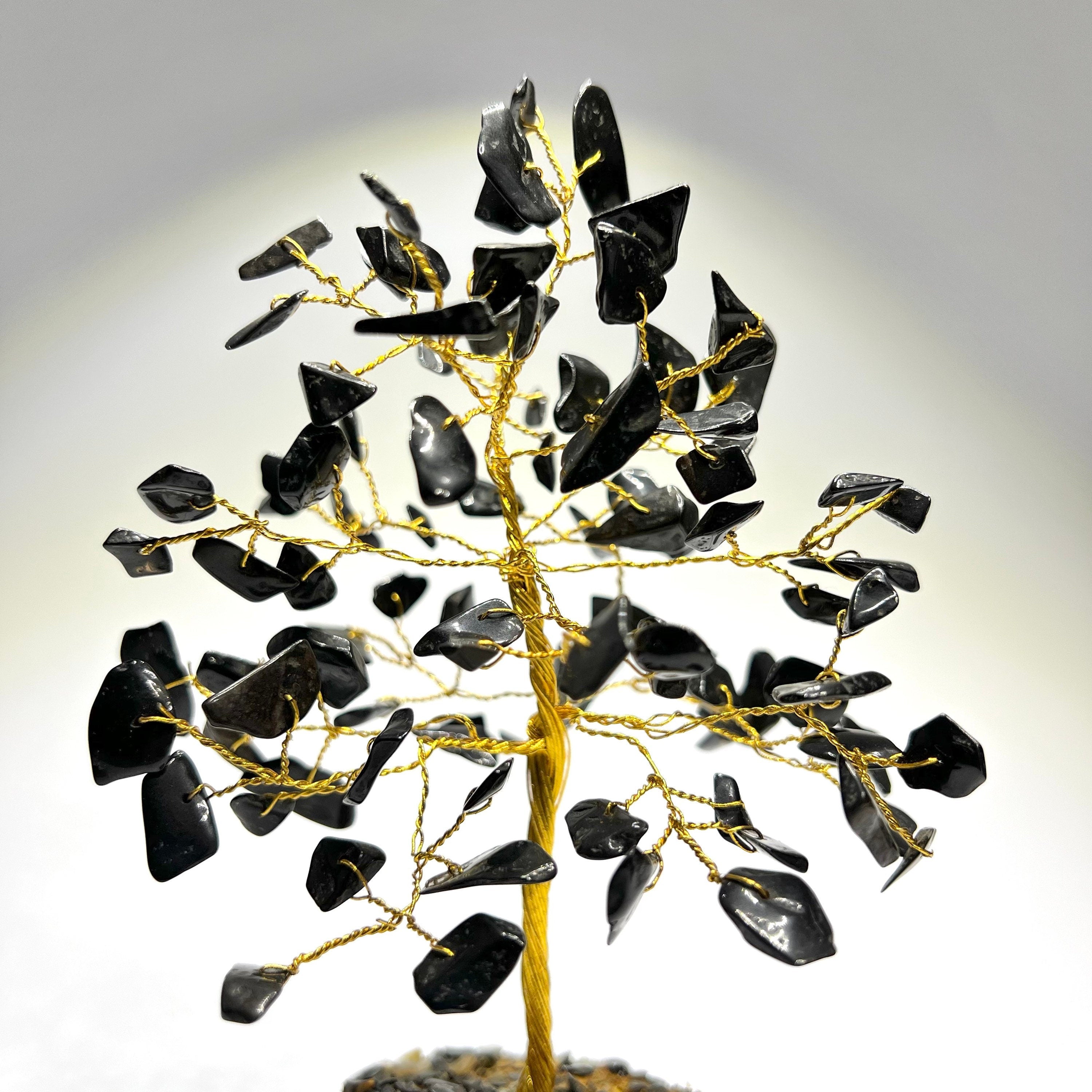 Black Tourmaline Crystal Tree: EMF Protection Decor