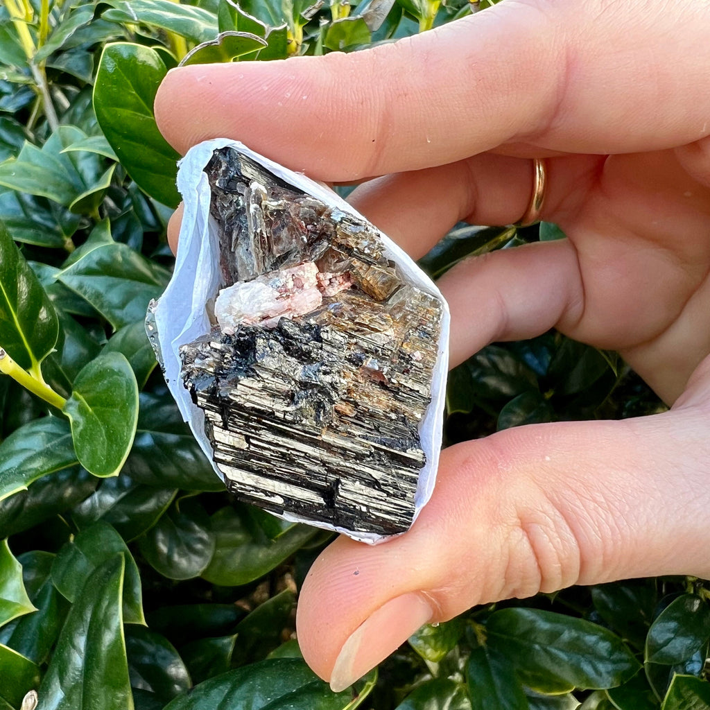 Black Tourmaline with Mica Crystal Flat, Quality 'A' Grade Tourmaline, Bulk Wholesale Crystals