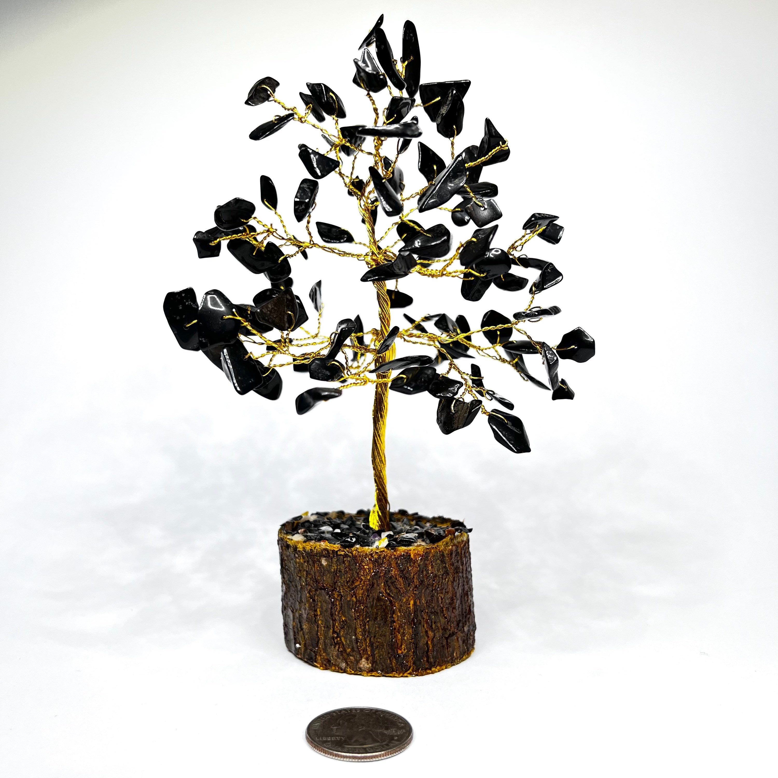 Black Tourmaline Crystal Tree: EMF Protection Decor