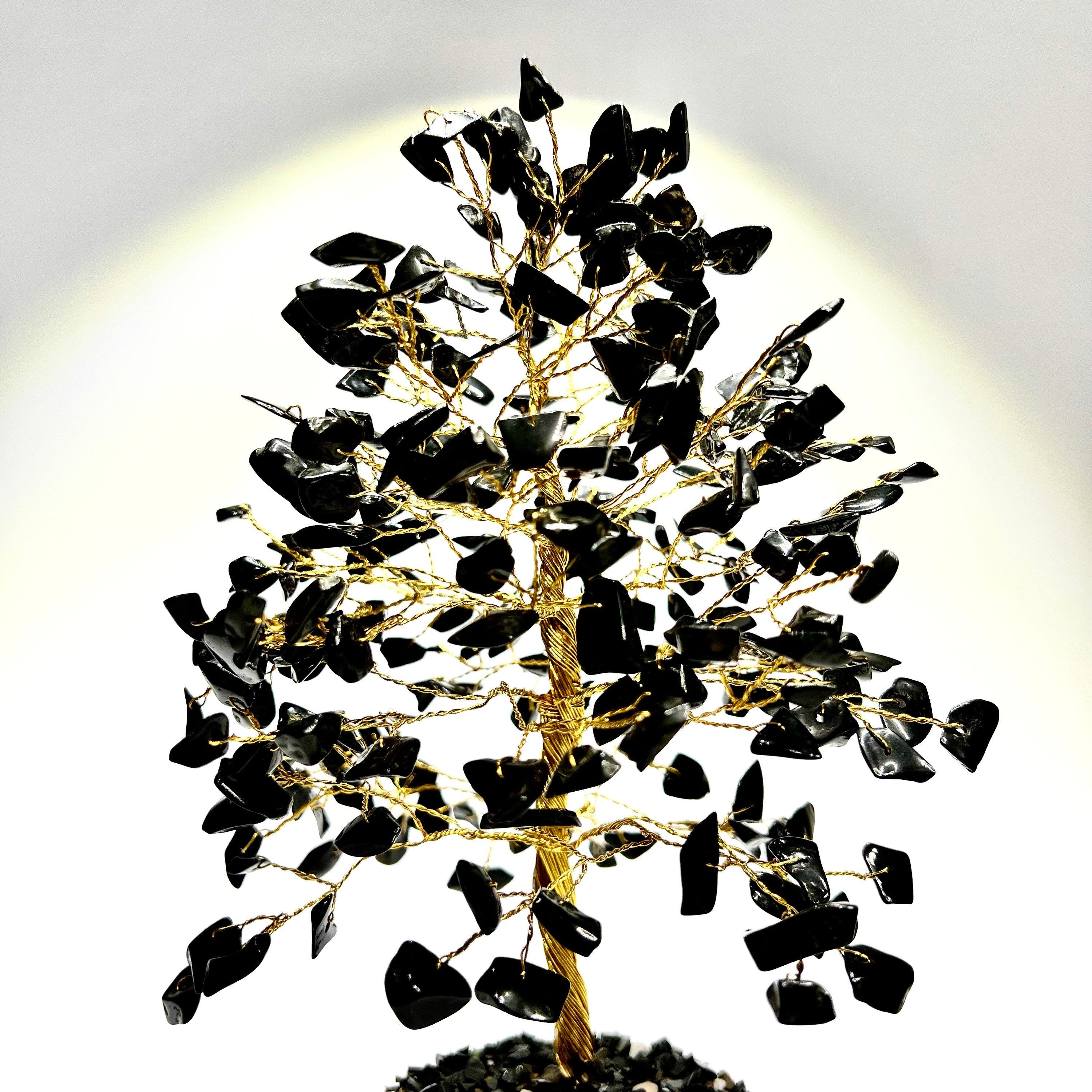Black Tourmaline Crystal Tree: EMF Protection Decor