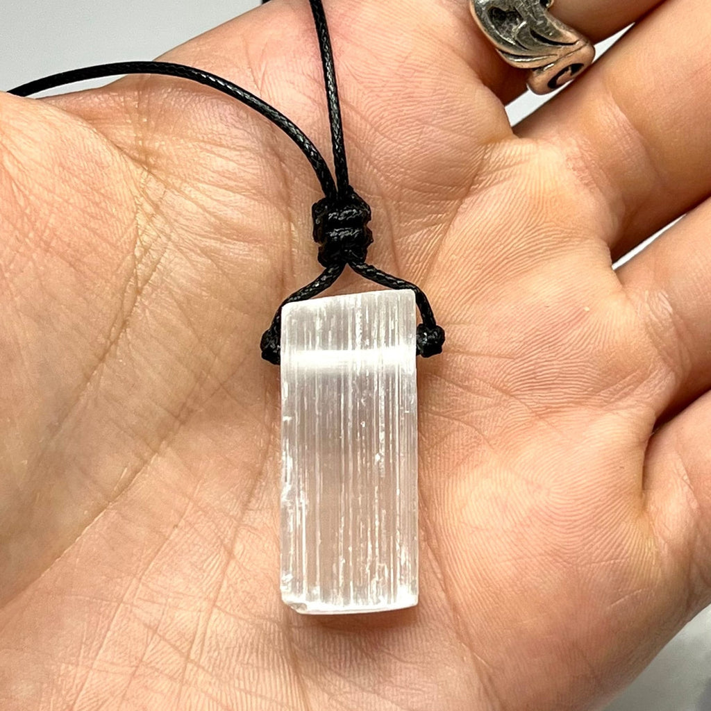 Personalized Selenite Crystal Pendant Necklace