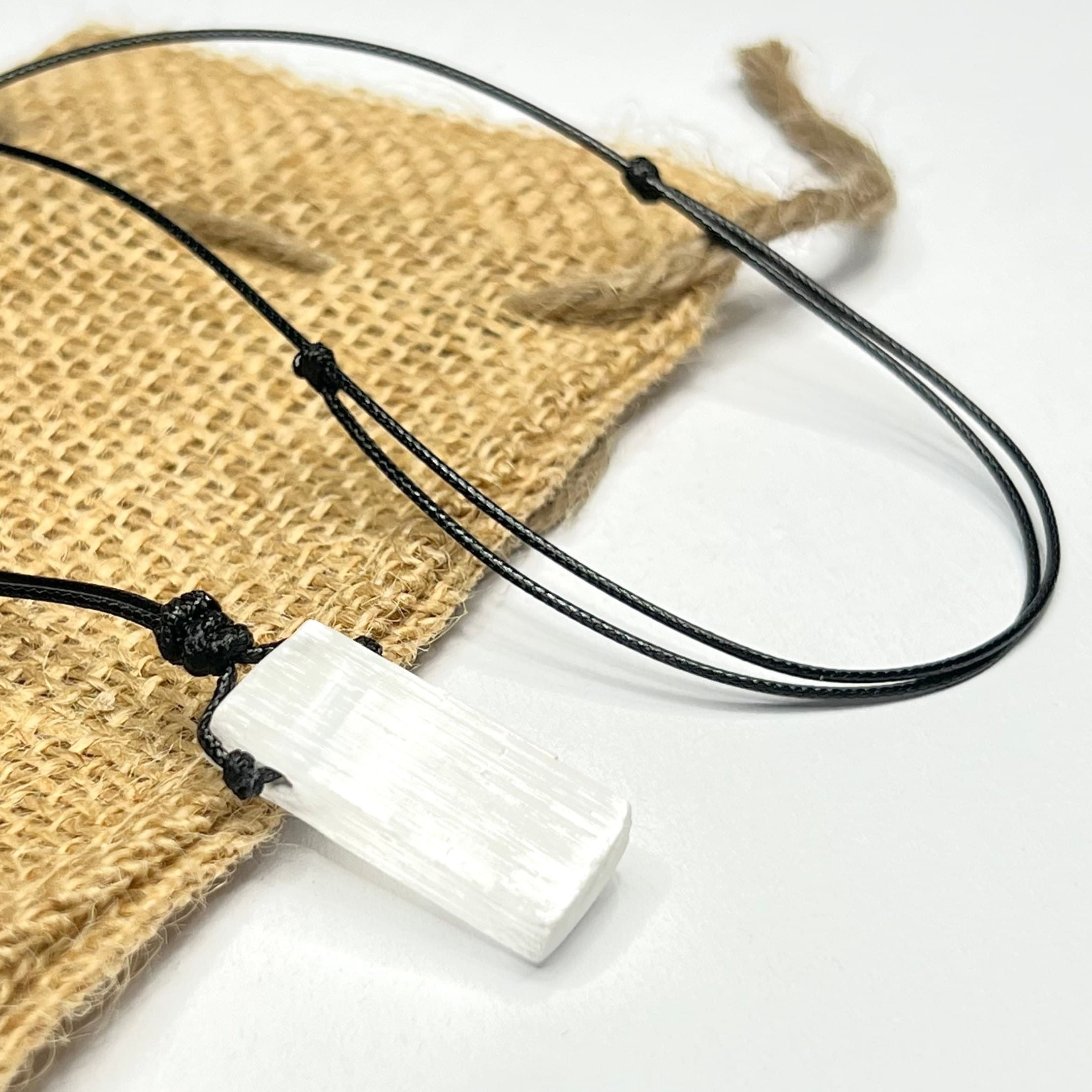 Personalized Selenite Crystal Pendant Necklace
