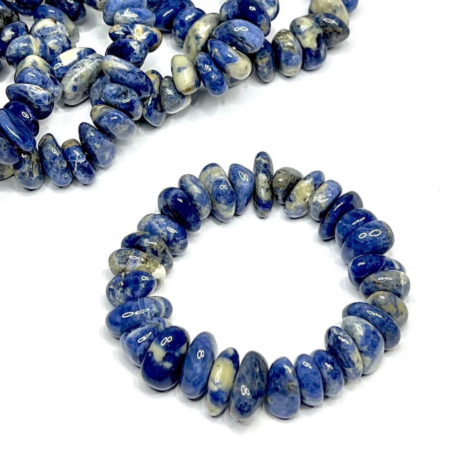 Sodalite Heishi Bead Bracelet