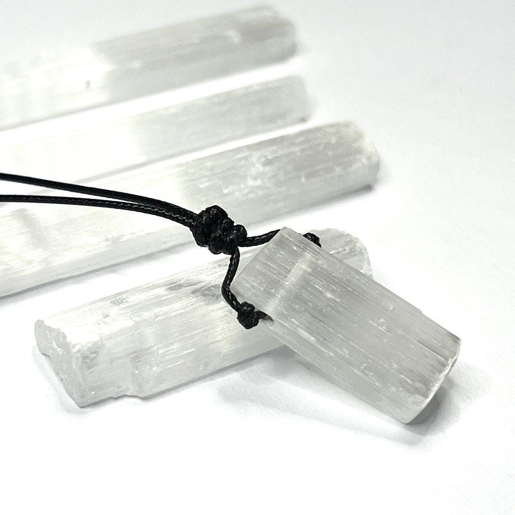 Personalized Selenite Crystal Pendant Necklace