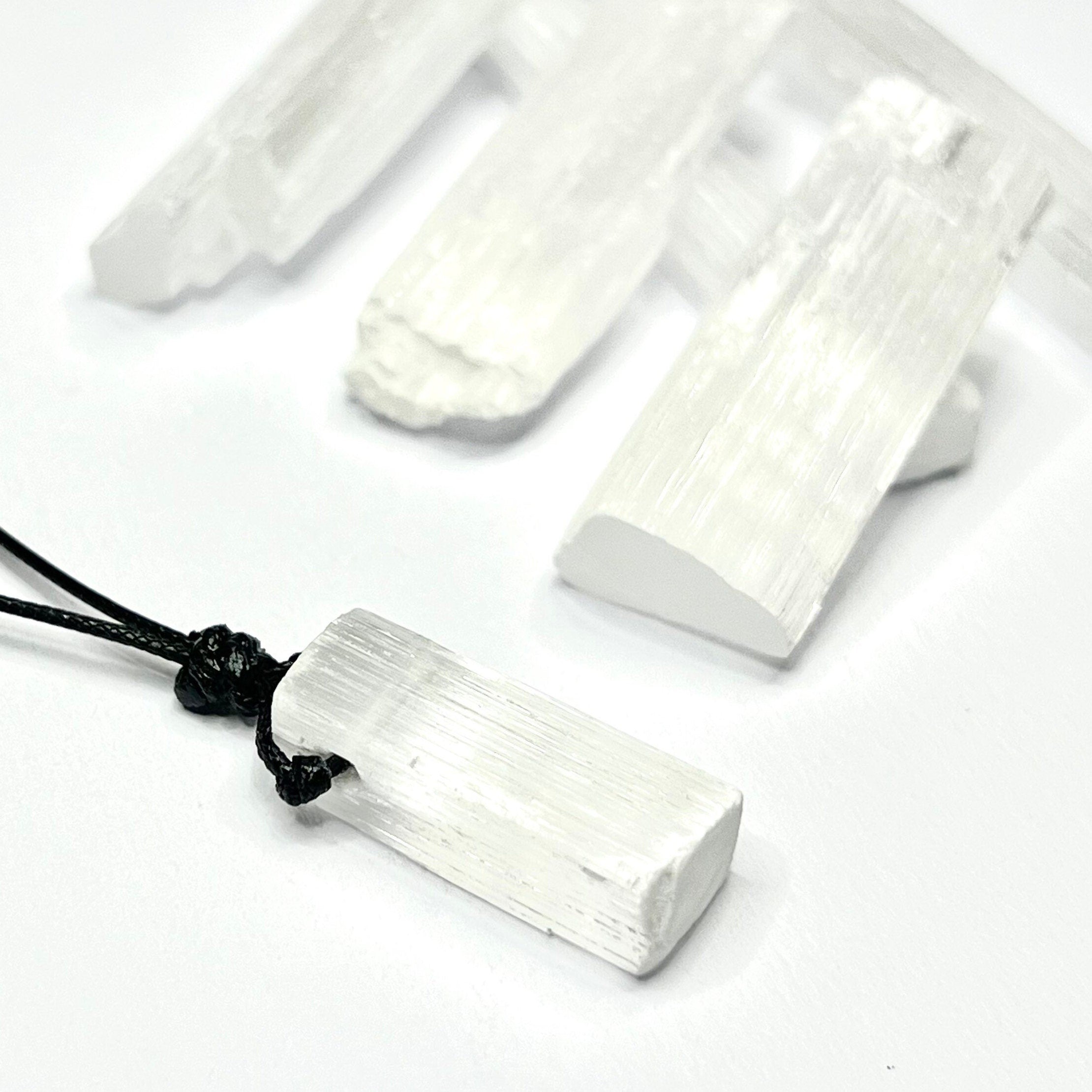Personalized Selenite Crystal Pendant Necklace