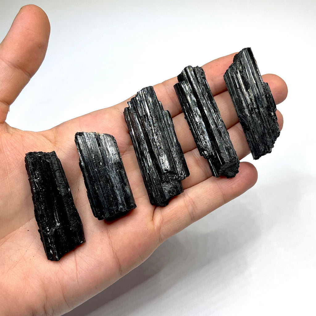 Raw Black Tourmaline Crystal Necklace: Gemstone Cord Pendant Necklace