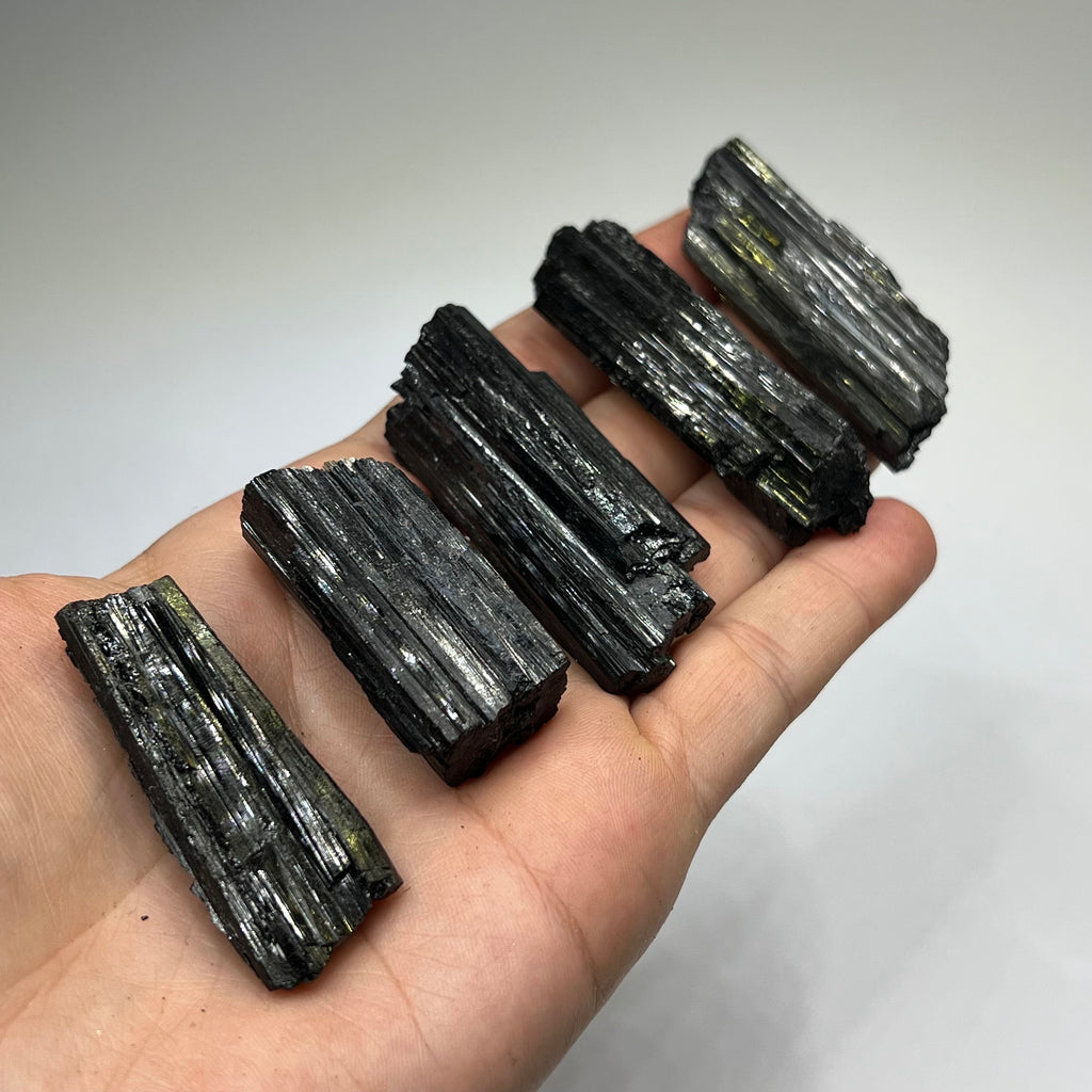 Raw Black Tourmaline Crystal Necklace: Gemstone Cord Pendant Necklace