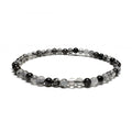 Tourmalinated Quartz Crystal Bracelet, Handmade Gemstone Beaded Bracelet - #2