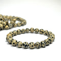 Dalmatian Jasper Crystal Bracelet: Gemstone Beaded Stretch Bracelet