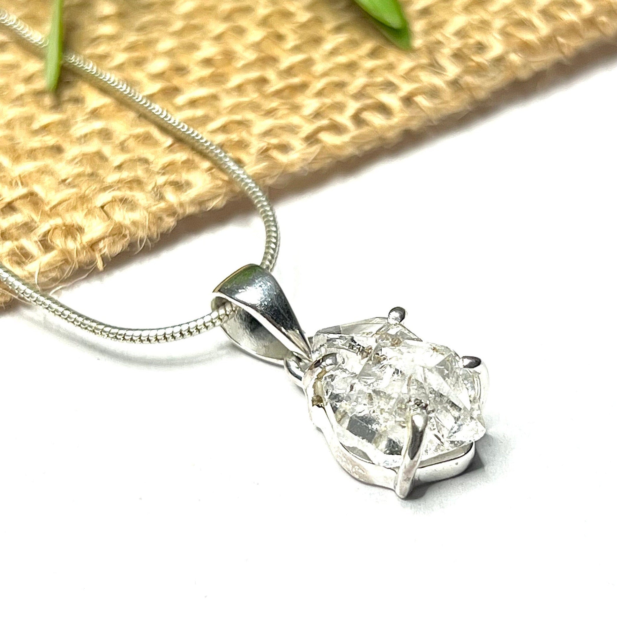 Herkimer Diamond Sterling Silver Pendant Necklace