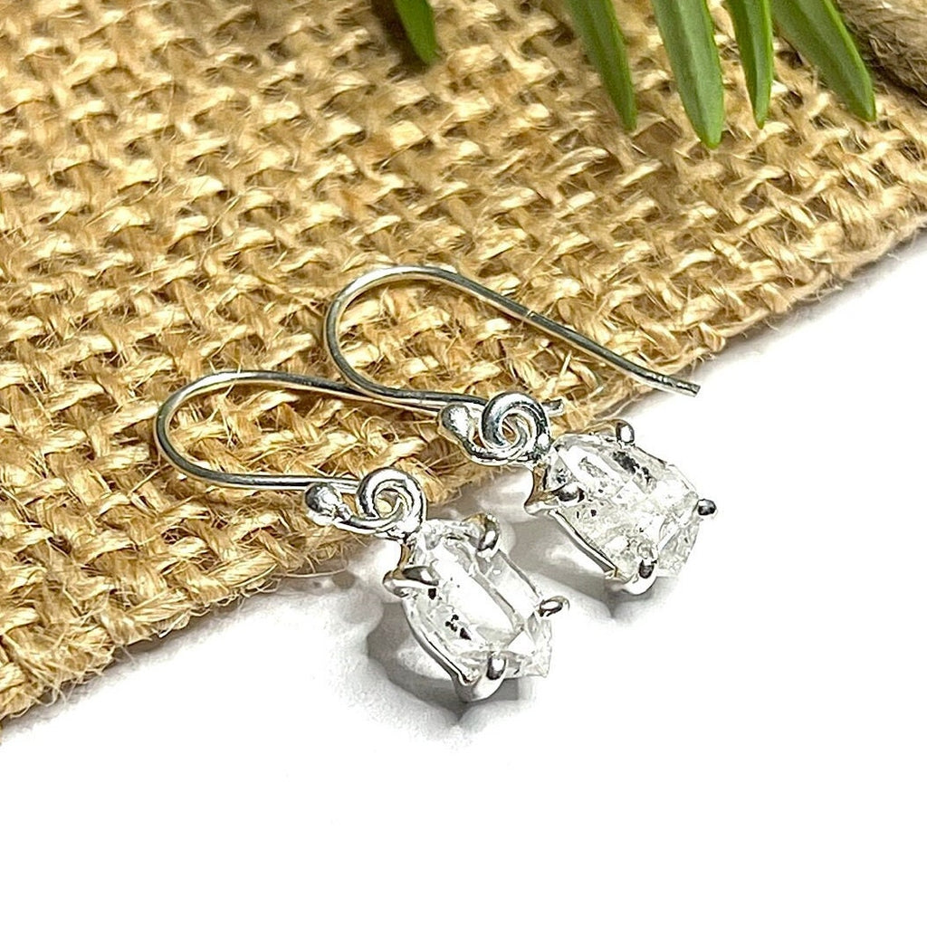 Herkimer Diamond Sterling Silver Dangle Earrings