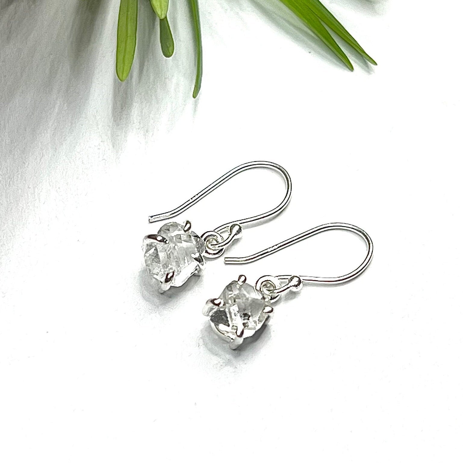 Herkimer Diamond Sterling Silver Dangle Earrings