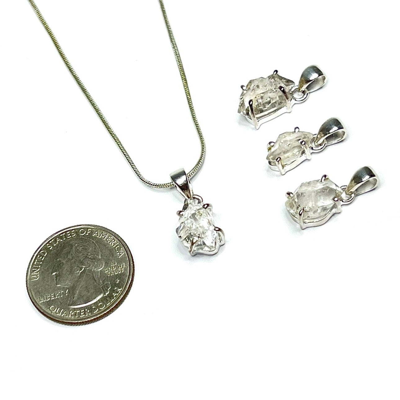 Herkimer Diamond Sterling Silver Pendant Necklace
