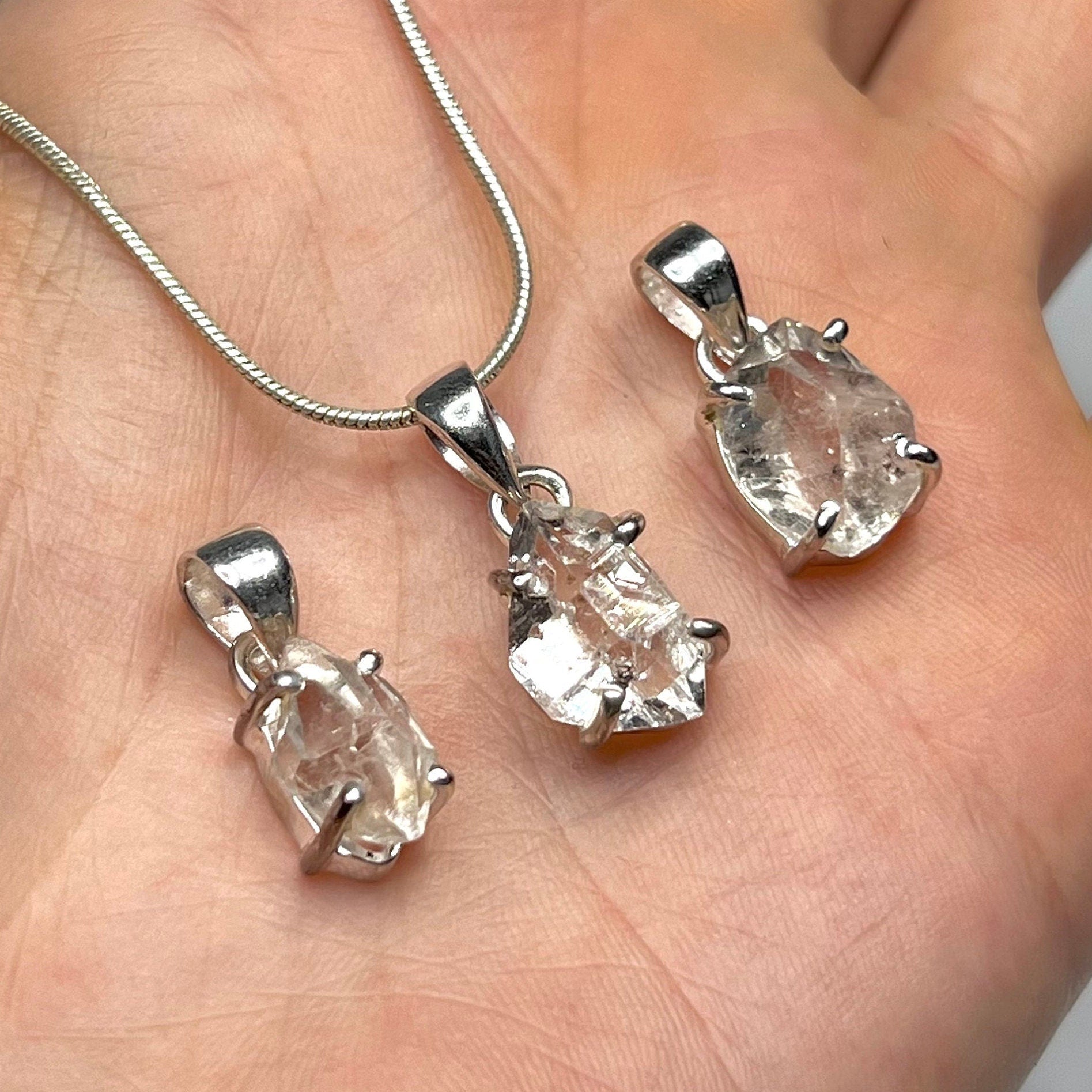 Herkimer Diamond Sterling Silver Pendant Necklace