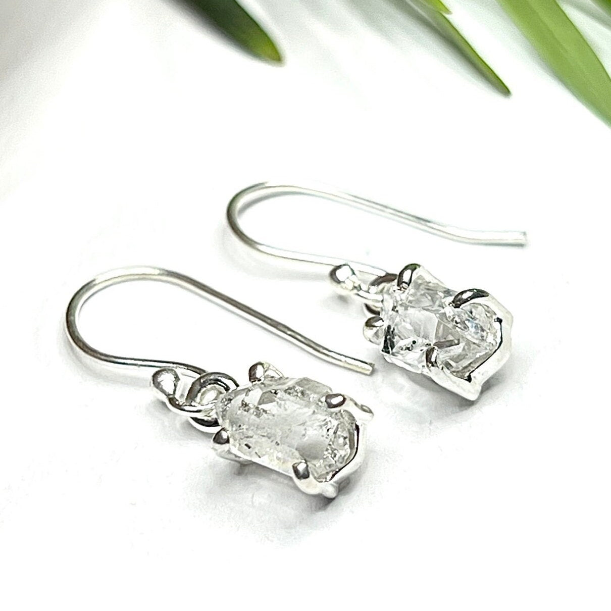 Herkimer Diamond Sterling Silver Dangle Earrings