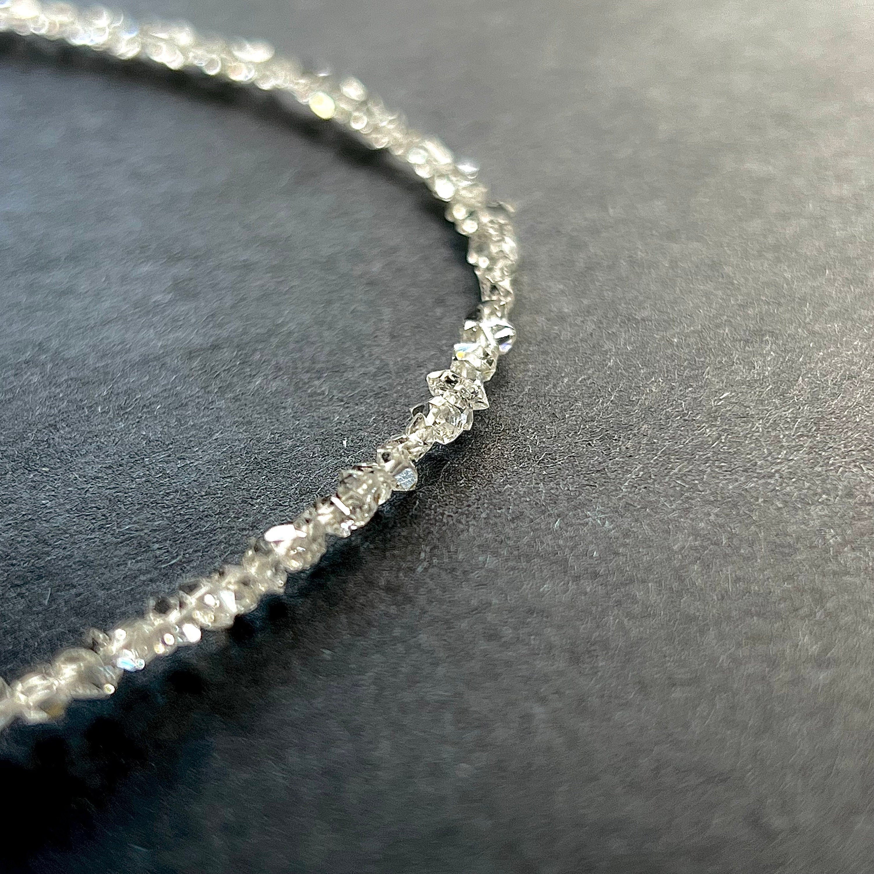 Herkimer Diamond Choker Necklace: Sterling Silver Crystal Gemstone