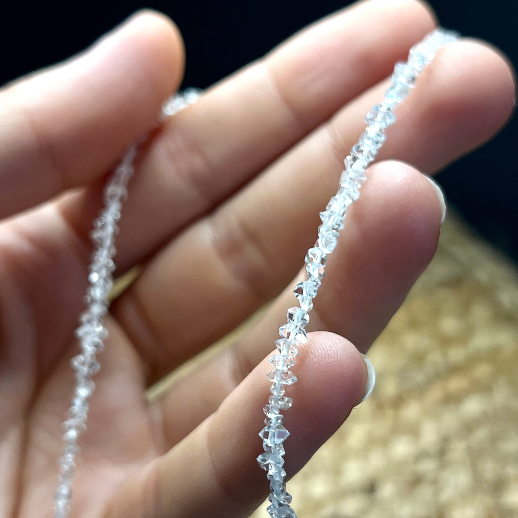 Herkimer Diamond Choker Necklace: Sterling Silver Crystal Gemstone