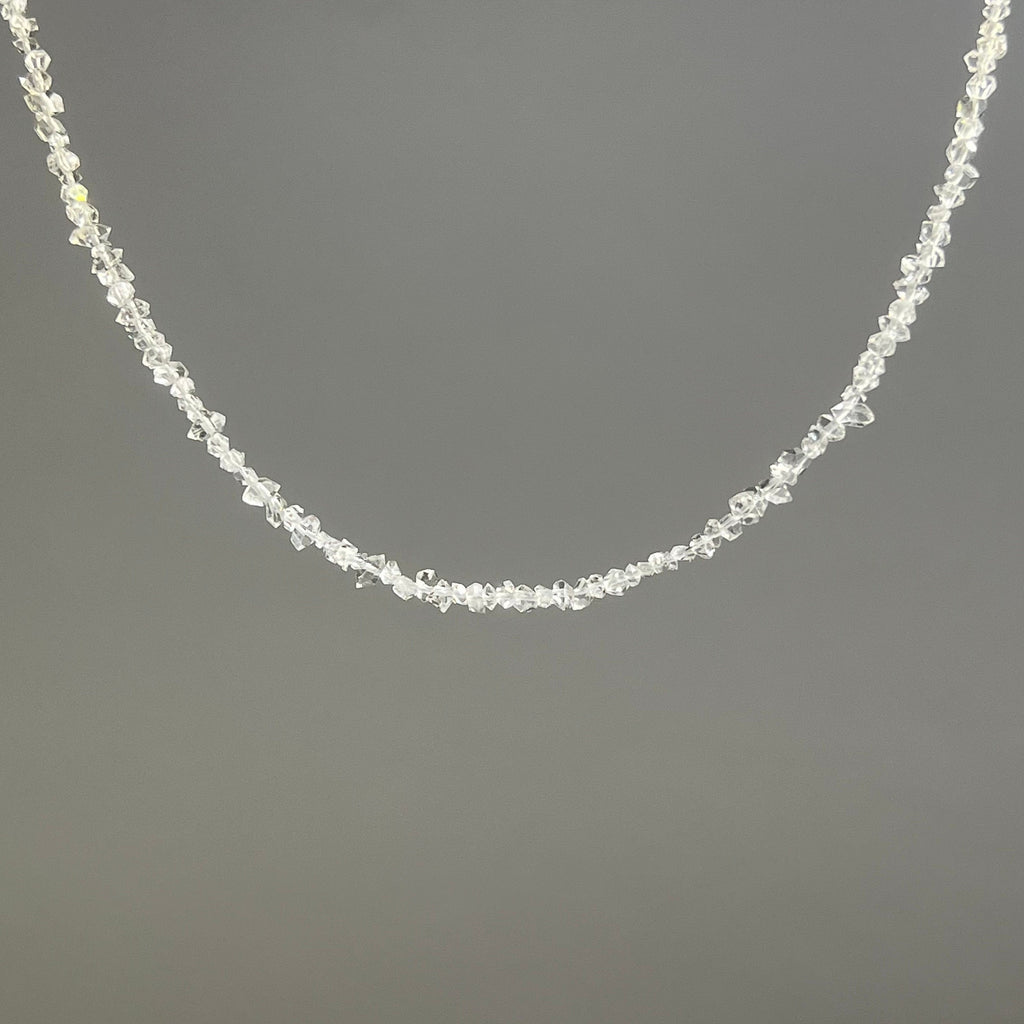 Herkimer Diamond Choker Necklace: Sterling Silver Crystal Gemstone