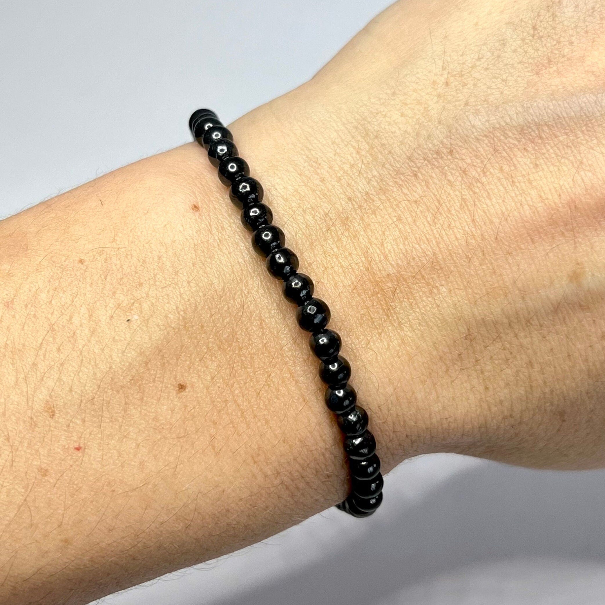 Shungite Crystal Bracelet: Handmade Gemstone Beaded Bracelet