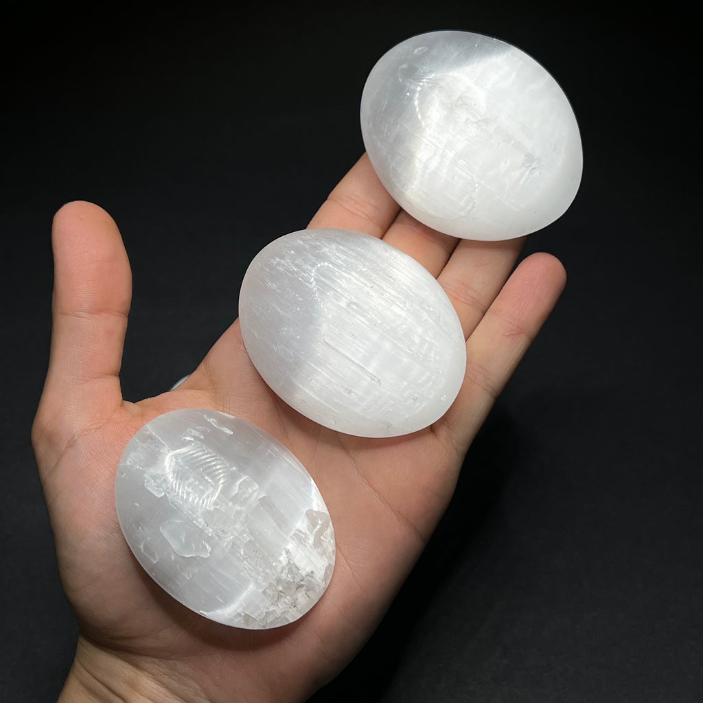 Selenite Crystal Palm Stone
