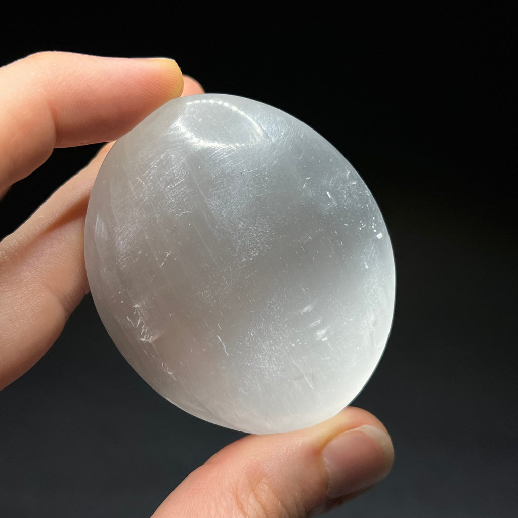 Selenite Crystal Palm Stone